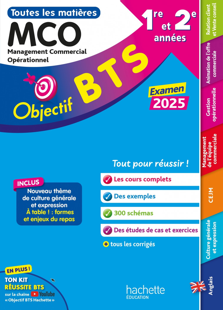 Objectif BTS MCO (1re et 2e années) - Toutes les matières, examen 2025 - Bonnefous Bruno, Geronimi Marc, Dherin Emilie, Denis Corinne, Leccia David, Liard Armelle, Séguy-Masson Séverine, Bloch Nicolas - HACHETTE EDUC