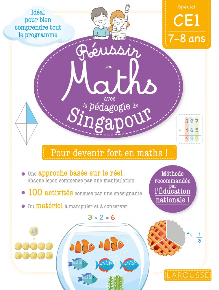 REUSSIR EN MATHS AVEC SINGAPOUR CE1 - URVOY DELPHINE - LAROUSSE