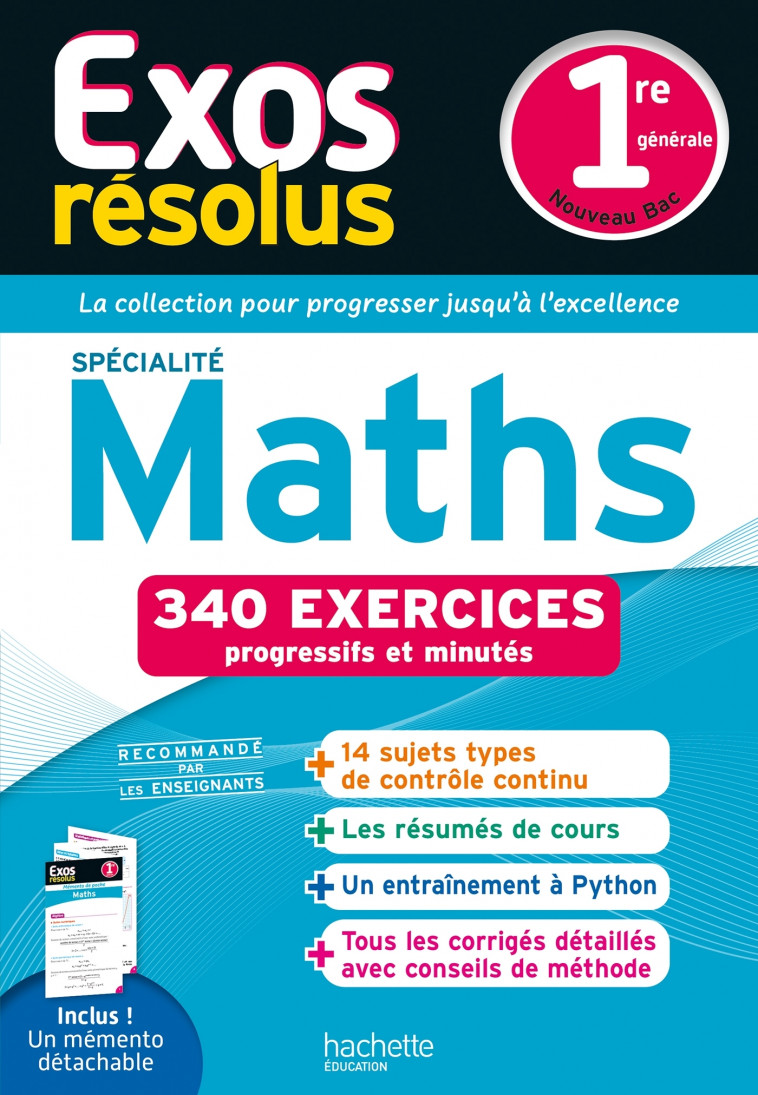 Exos résolus spécialité Maths 1re - Renard Claudine, GUILLAUMIN Geneviève - HACHETTE EDUC