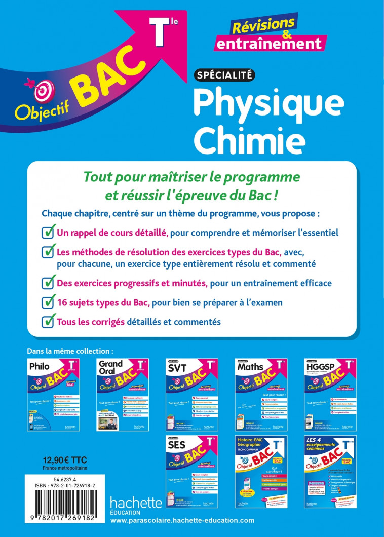 Objectif BAC Tle spécialité Physique Chimie - Détré Cédric, Latchimy Rudy, Naralingom Ginaud, Lougues Etienne - HACHETTE EDUC