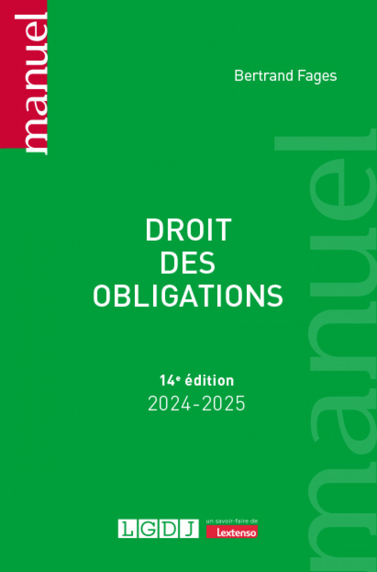 Droit des obligations - Bertrand Fages , Fages Bertrand - LGDJ