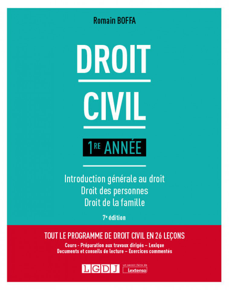 Droit civil 1re année - Romain Boffa , Boffa Romain - LGDJ