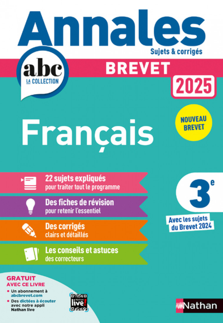 Annales Brevet Français 2025 - Corrigé - Thomas Bouhours - NATHAN