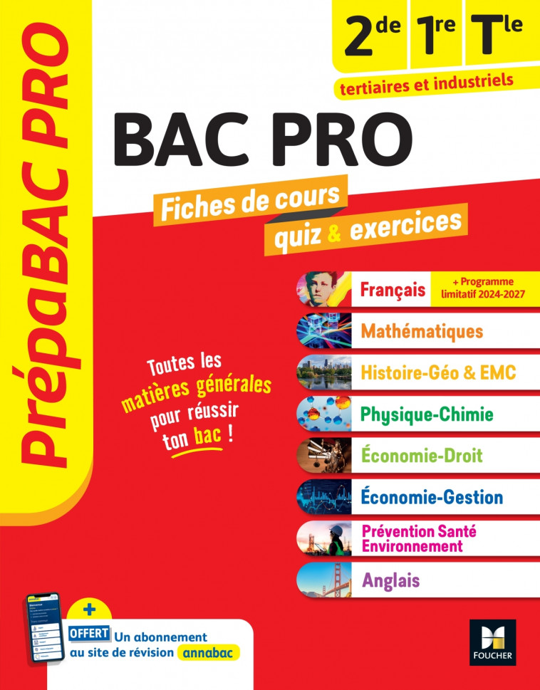 Prépa'BAC pro Tout-en-un-Toutes les matières générales - Marc Boulanger, Amandine CLEMENTE, Marie-Madeine Piroche, Sylvie Charreau, Pascal Boulangé, Sylvie Crosnier, Mary Cruçon, Frédérique LeGraverend, Annie Goulvent - FOUCHER