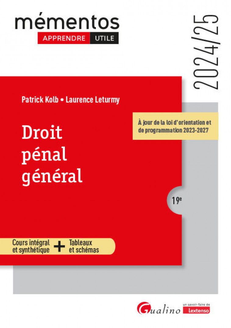 Droit pénal général - Patrick Kolb, Laurence Leturmy - GUALINO