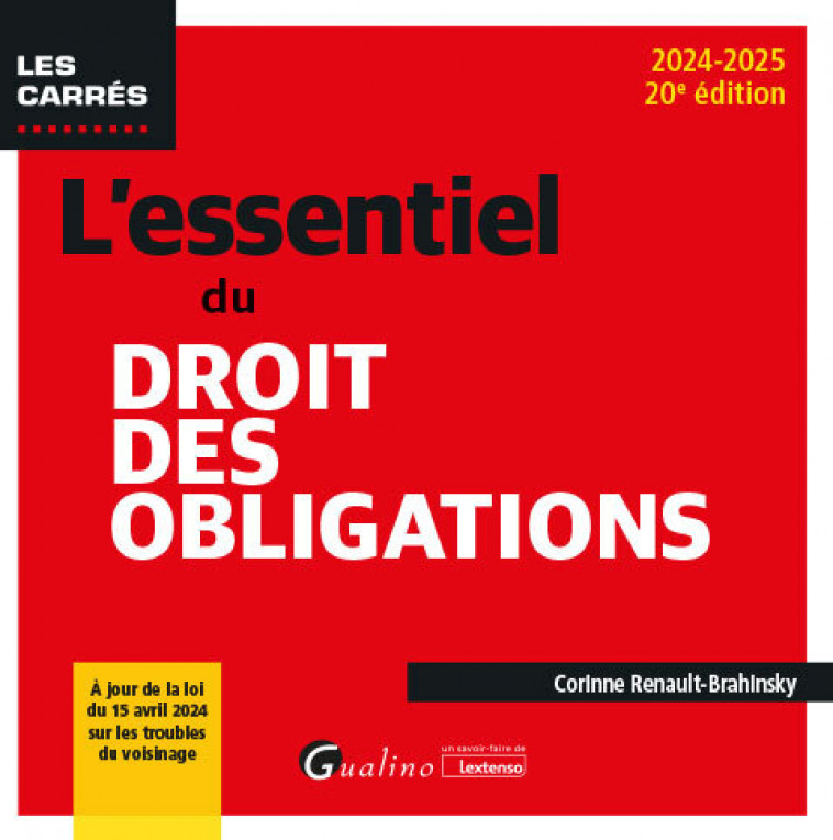 L'essentiel du droit des obligations - Corinne Renault-Brahinsky - GUALINO