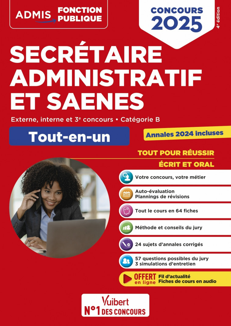 Concours Secrétaire administratif et SAENES - Catégorie B - Tout-en-un - René Guimet, Thibaut Klinger, Loïc Goffe, Marc Doucet, Erwan Lhelgoualch - VUIBERT