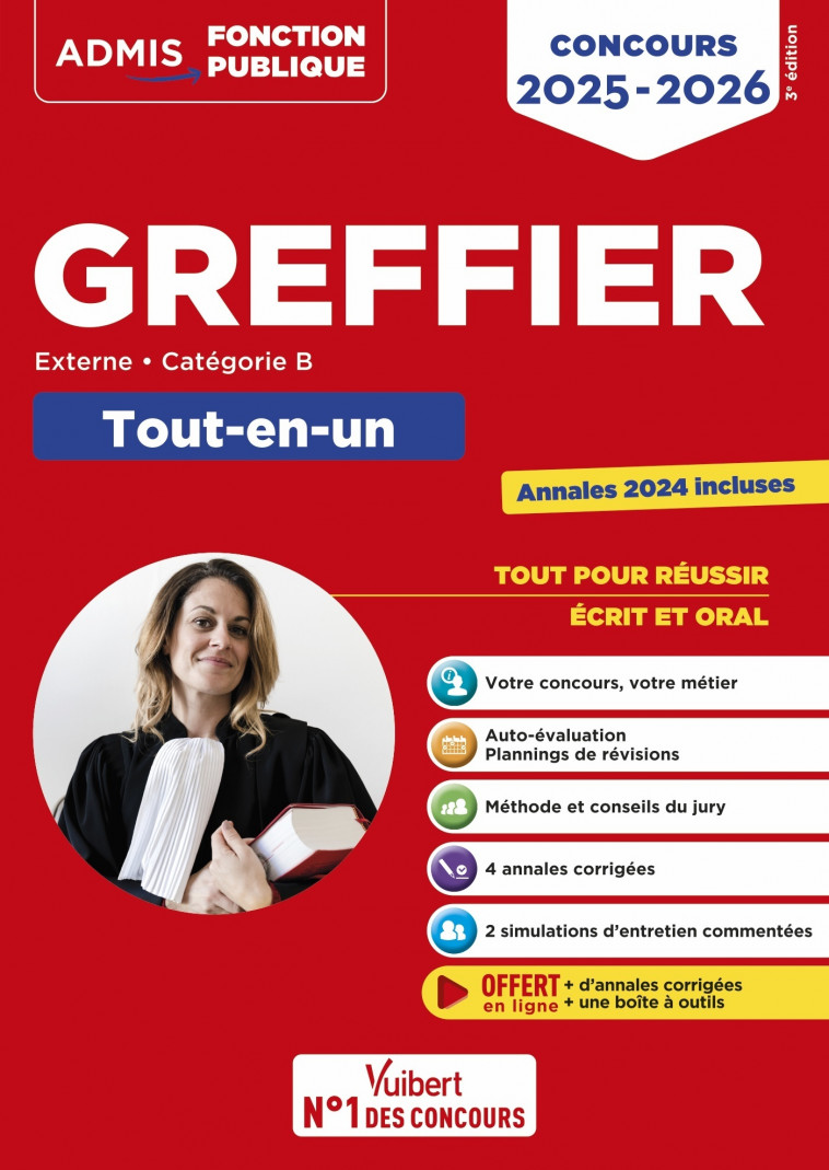 Concours Greffier - Catégorie B - Tout-en-un - Annales 2024 offertes - Mohamed Nehal, Audrey Pouplin, Elsa Rougegrez - VUIBERT