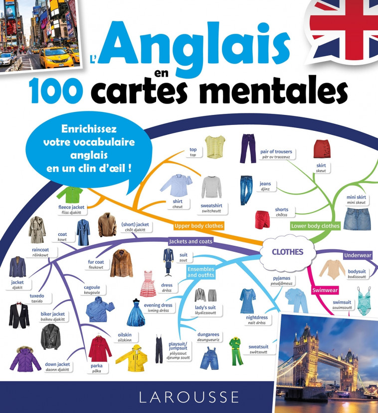 L'anglais en cartes mentales -  Collectif - LAROUSSE