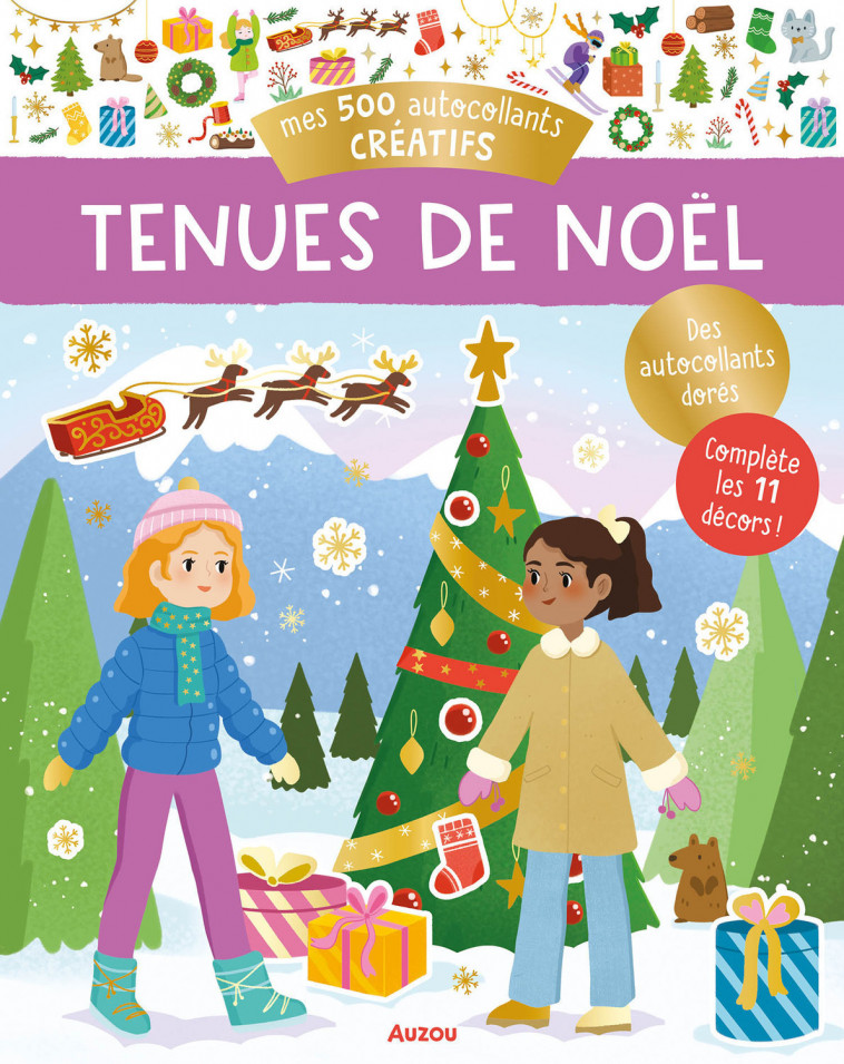 MES 500 AUTOCOLLANTS CRÉATIFS - TENUES DE NOËL - Ophélie Ortal - AUZOU