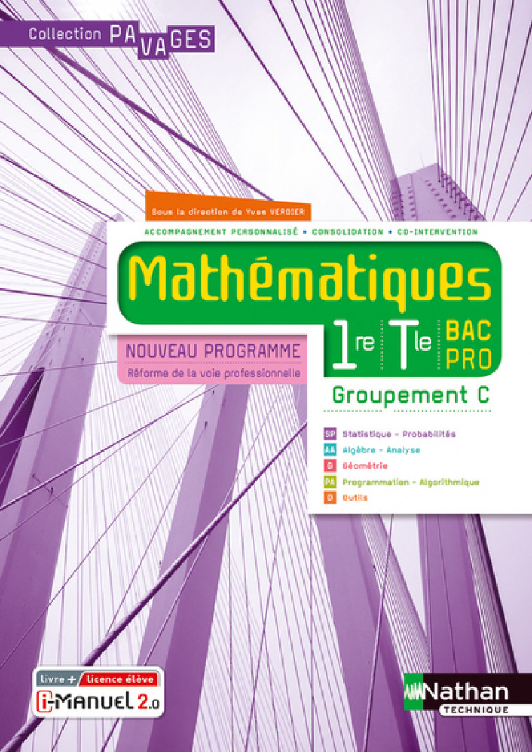 Mathématiques 1re/Term Bac Pro - Groupement C (Manuel) - (Pavages) Livre + licence élève 2020 - Delphine Bourdeau, Daoud Anki, Manil Soufi, Sylvain Moket - NATHAN