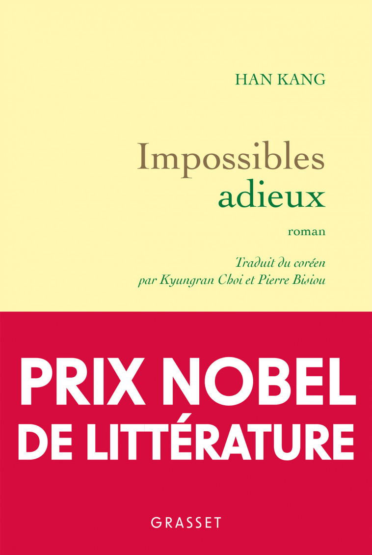 Impossibles adieux - Han Kang - GRASSET