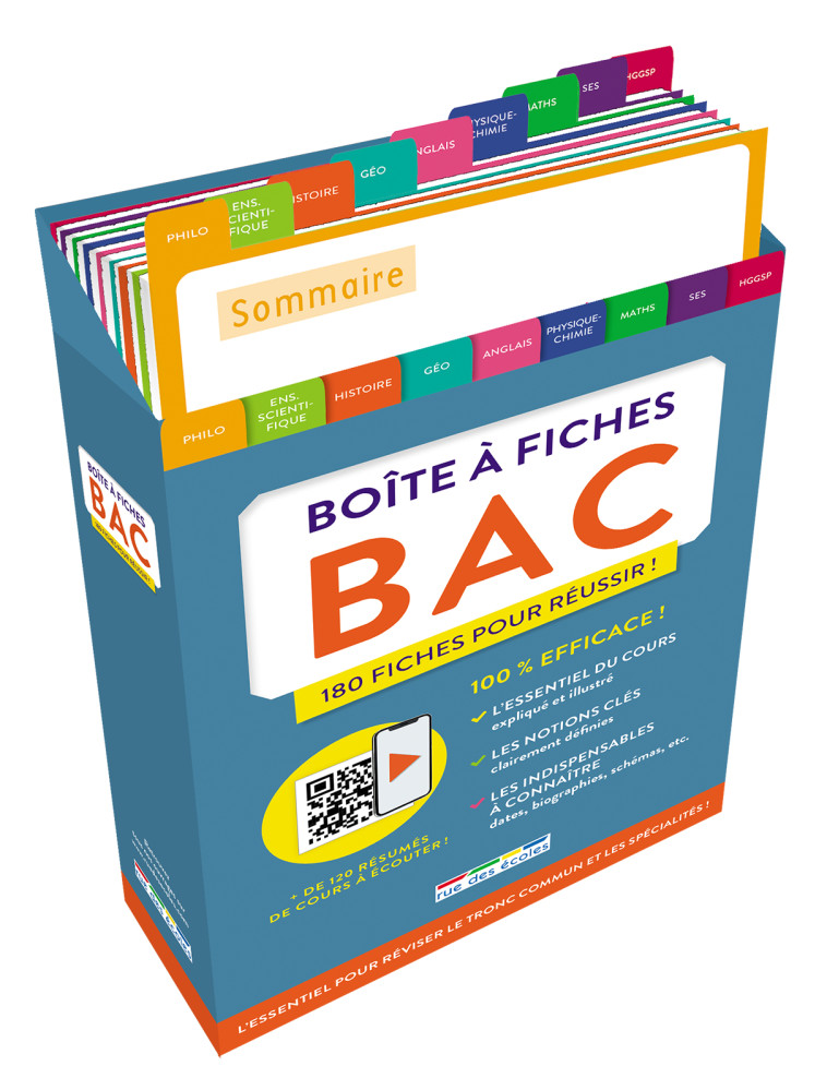 Boîte à fiches bac -  Collectif - RUE DES ECOLES