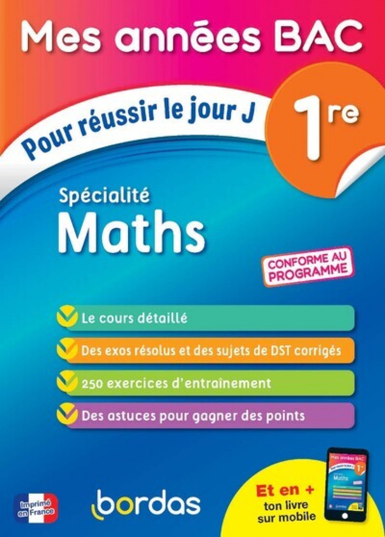 Mes années bac maths spécialités première - Christophe Pudepièce, Jonathan Beloin, Fabien Aoustin - BORDAS