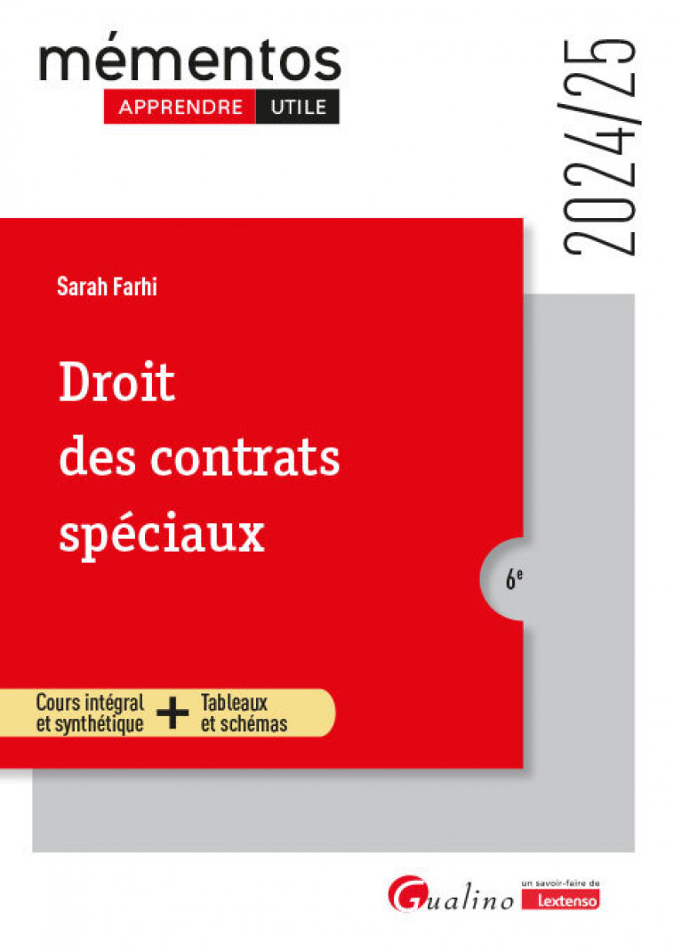 Droit des contrats spéciaux -  Sarah Farhi, Sarah Farhi - GUALINO