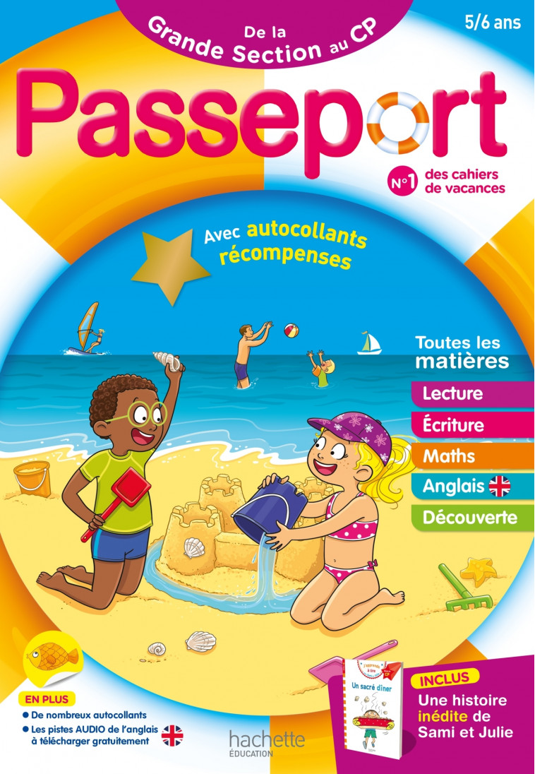 Passeport - De la Grande Section au CP 5/6 ans - Cahier de vacances 2024 - Bernard Jenner, Guy Blandino, Nadia Poure, Thérèse Bonté - HACHETTE EDUC