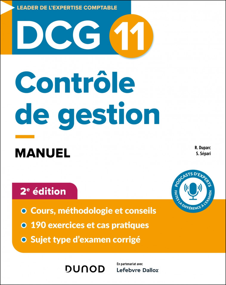 DCG 11 - Contrôle de gestion - Manuel - 2e éd. - Romaric Duparc, Sabine Sépari - DUNOD