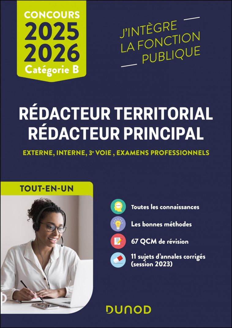 Concours Rédacteur territorial, Rédacteur principal - 2025 - Céline Hodara - DUNOD