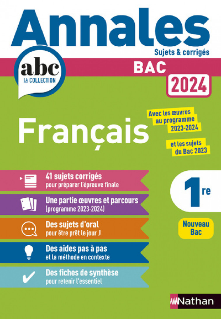 Annales Bac Français 2024 - Anne Cassou-Noguès - NATHAN