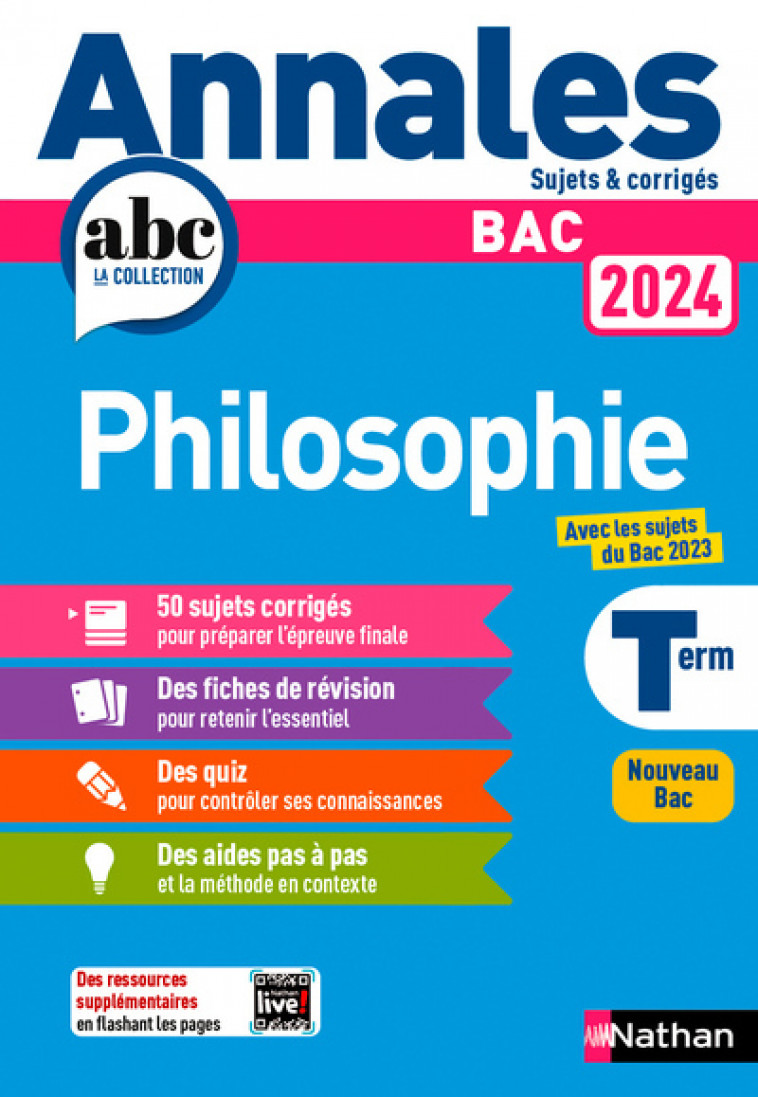 Annales Bac Philosophie 2024 - Gérard Dorozoi, Denis Vanhoutte - NATHAN