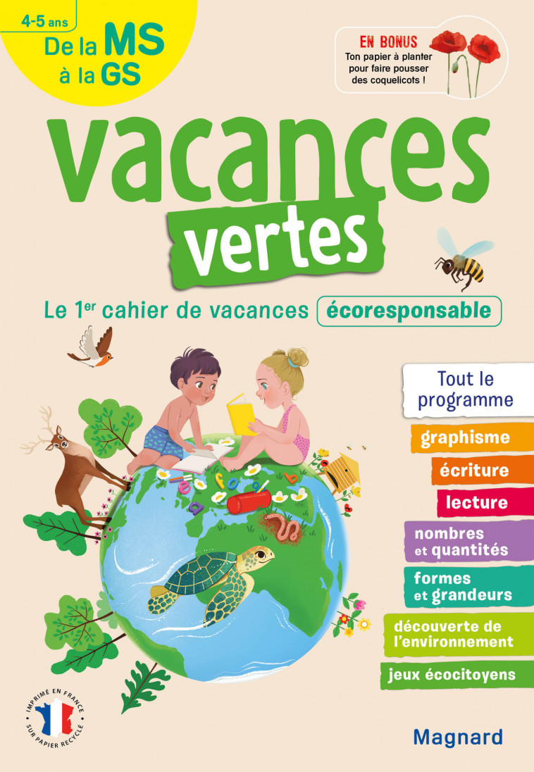 Cahier de vacances 2023, de la MS vers la GS 4-5 ans - Vacances vertes - Emilie FORNY, Emilie FORNY - MAGNARD