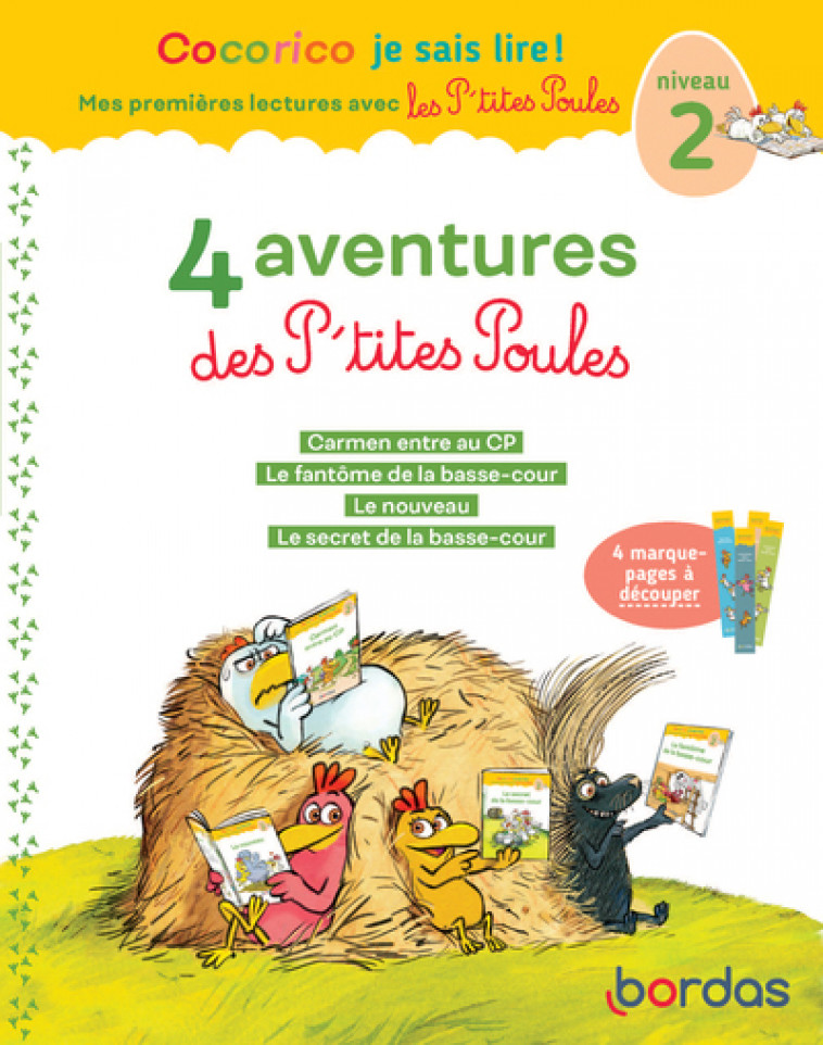 COCORICO JE SAIS LIRE ! 1RES LECTURES - 4 AVENTURES P-TITES POULES - NIVEAU 2 - TOME 1 - HEINRICH/OLIVIER - BORDAS