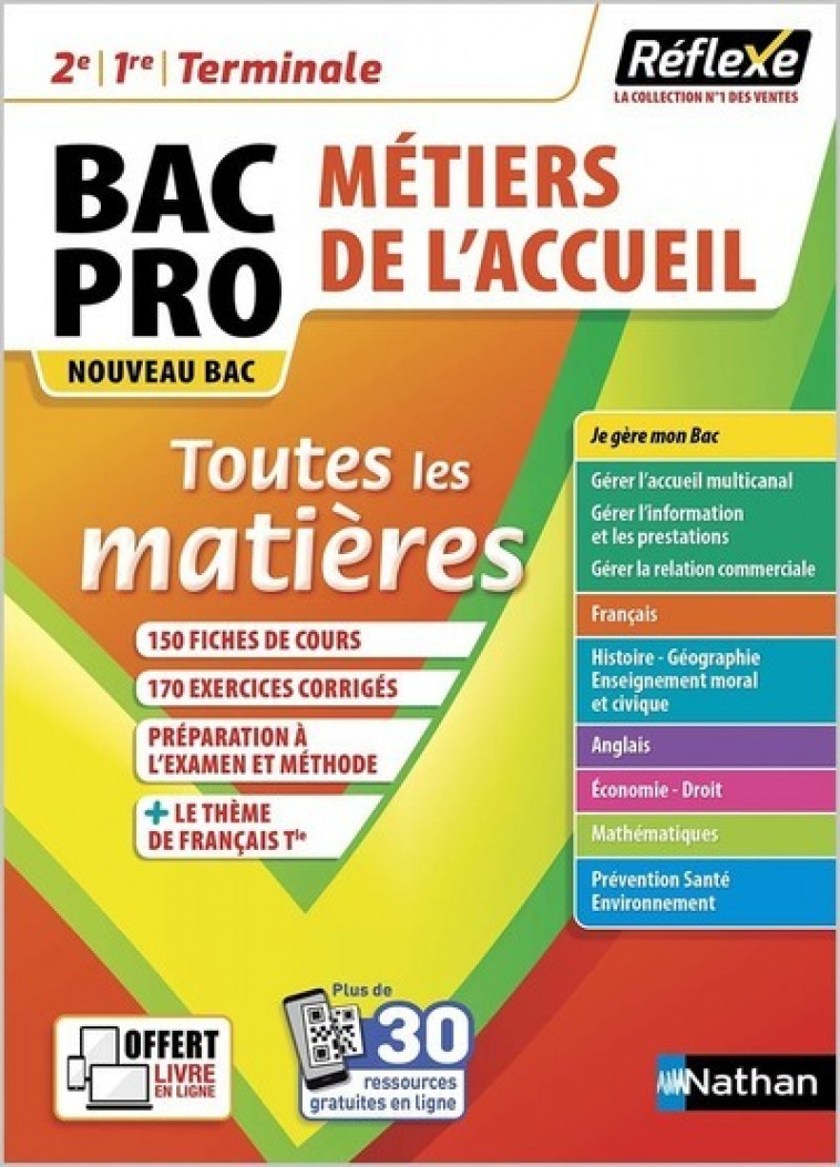 Toutes les matières Bac Pro Métiers de l'accueil (Réflexe N°18) 2021 - Dominique Beddeleem, Alexia Laporte, Patricia Lavigne, Valérie Woynaroski, Pascal Besson, Louise Cauchard, Isabelle Delaunay, Christophe Desaintghislain, Marie-Line Périllat-Mercerot, 