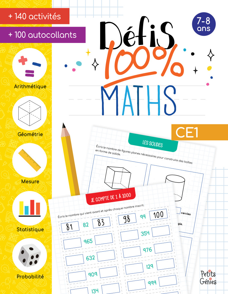 Défis 100% maths CE1 -  Shutterstock, Florence Barbeau - PETITS GENIES