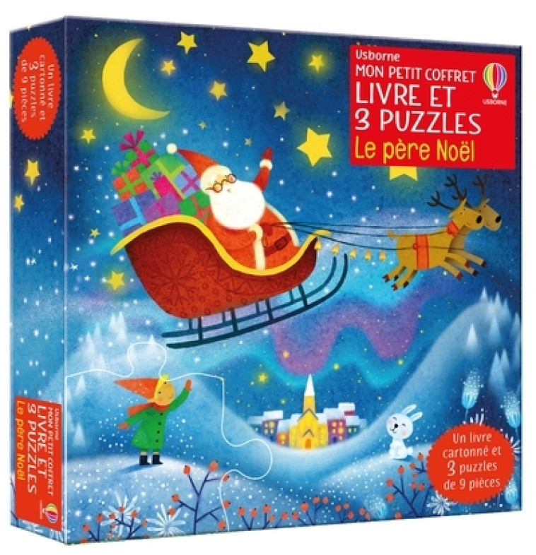 Le père Noël - Mon petit coffret Livre et 3 puzzles - Kate Nolan, Violeta Dabija, Eleanor Stevenson, Eléonore Souchon - USBORNE