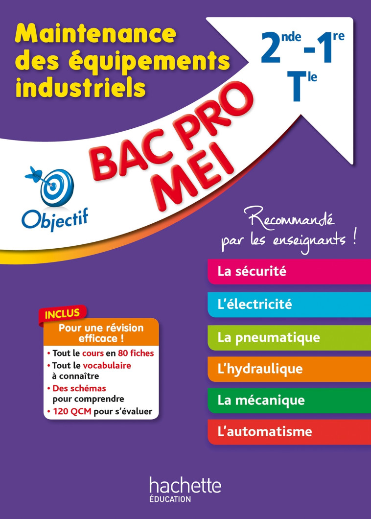 Objectif Bac - Fiches Bac Pro MEI - Maintenance des équipements industriels : 80 fiches, 120 QCM - Aziz Bekri, Pascal Ponson, Ludovic Pigeyre - HACHETTE EDUC