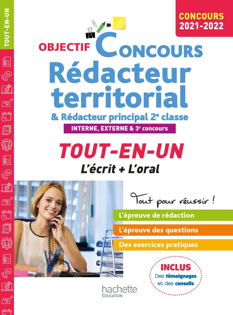 Objectif  Concours Rédacteur territorial et rédacteur principal 2021 : externe, interne et 3e voie - Bernard Delhoume - HACHETTE EDUC