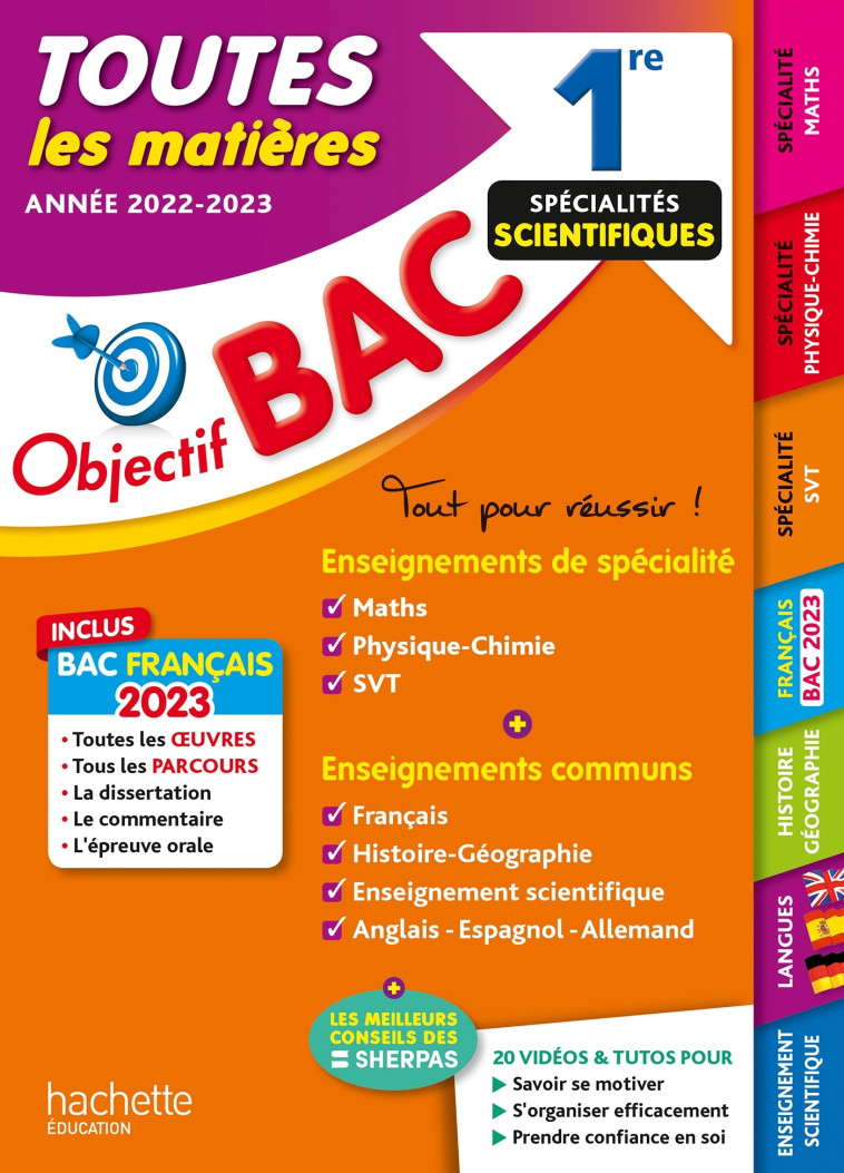 Objectif Bac 2023 - 1re Spécialités scientifiques Toutes les matières - Isabelle Lisle, Sébastien Zardet, Laëtitia Lefèvre, Arnaud Léonard, Caroline Garnier, Michael Salaun, Véronique Veyrier-Milan, Nathalie Thau, Pierre Binz, Sébastien Dessaint, Philippe