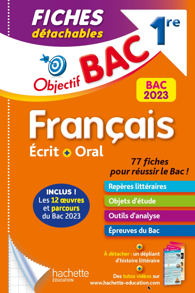 Objectif BAC Fiches détachables Français 1re BAC 2023 - Amélie Pinçon, A Sourisse - HACHETTE EDUC