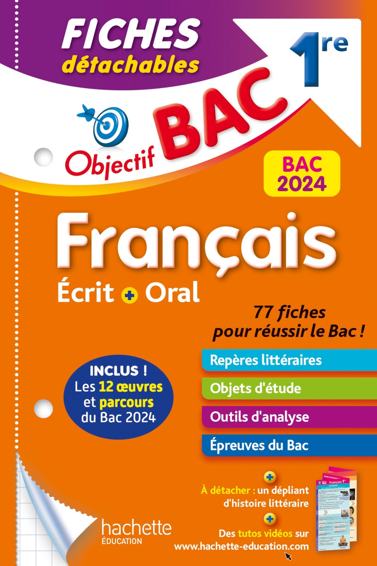 Objectif BAC Fiches détachables Français 1re BAC 2024 - Amélie Pinçon, Amandine Sourisse - HACHETTE EDUC