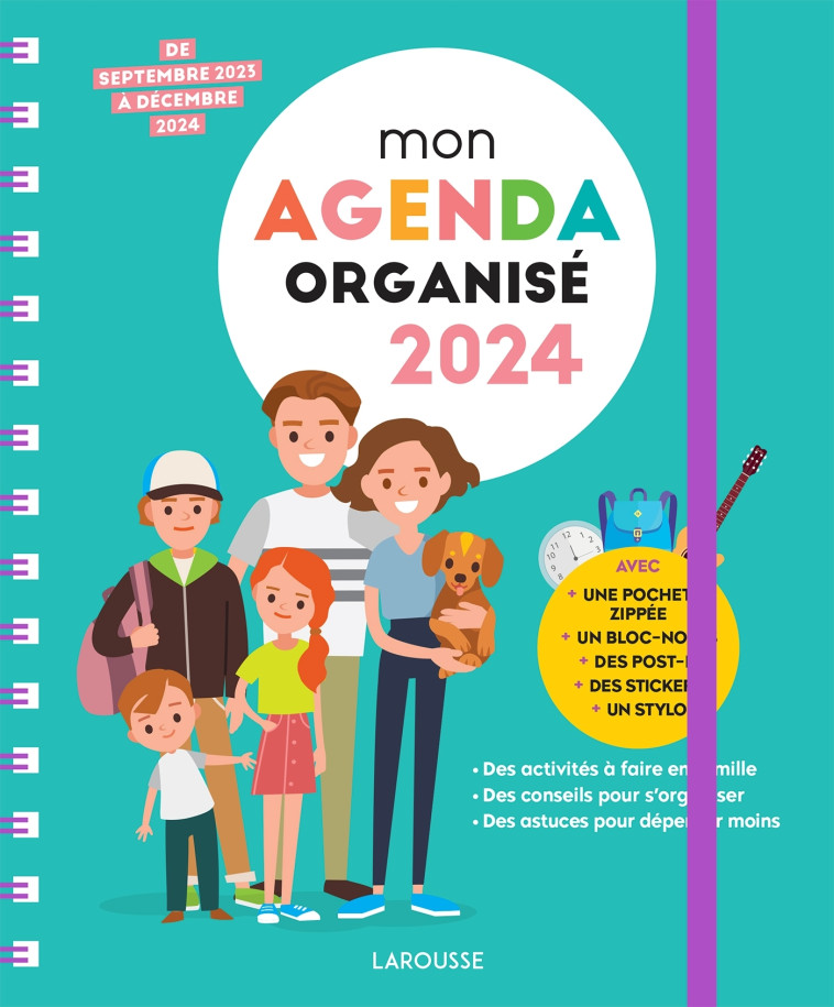 MON AGENDA FAMILLE ORGANISEE 2024 - XXX - LAROUSSE