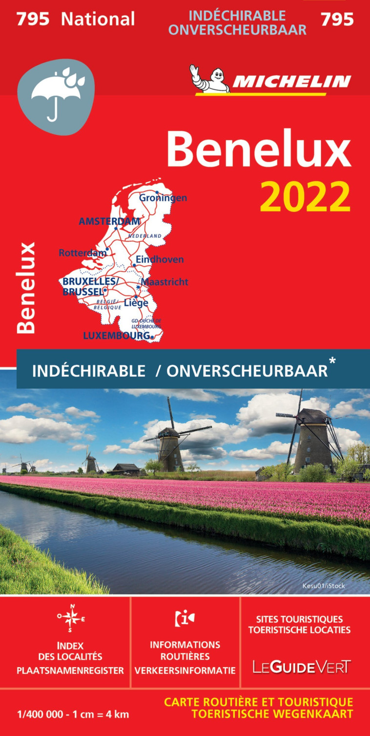 Carte Nationale Bénelux 2022 - Indéchirable / Benelux 2022 - Onverscheurbaar - XXX - MICHELIN