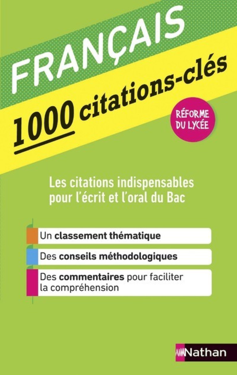 1000 citations-clés - Français - Marie Cosnay, Denis Huisman - NATHAN