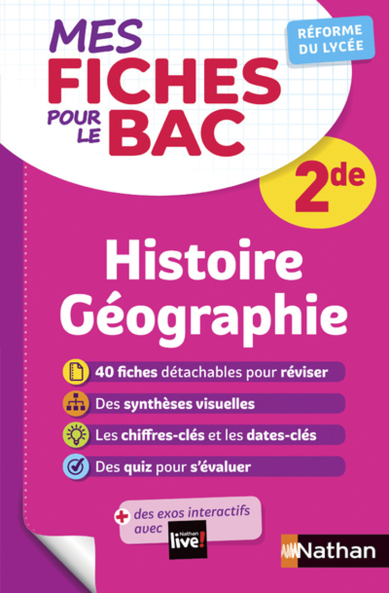 Mes fiches pour le BAC Histoire Géographie 2de - Alain Rajot, Alain Rajot - NATHAN