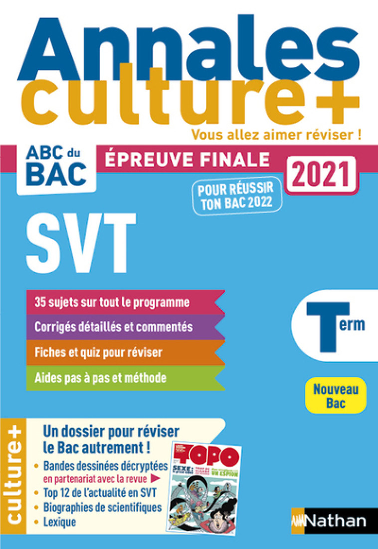 Annales Bac2021 SVT Terminale - Culture + - Christophe Durand - NATHAN