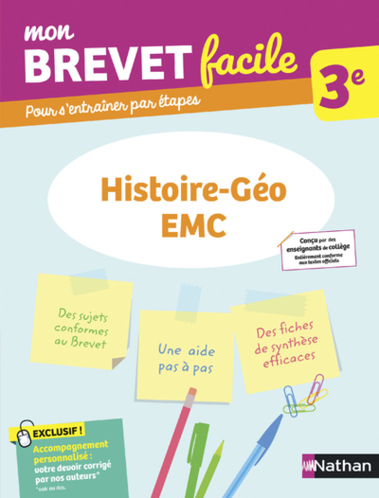 Mon Brevet facile - Histoire-Géo / EMC 3e - Pascal Jezequel - NATHAN