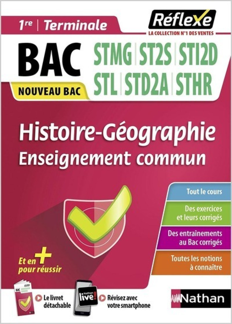 Guide Bac Techno - Histoire-Géographie Toutes spécialités 1re/ Tle - Réflexe - N° 66 - Jean-Louis Carnat, Alexandra Monot - NATHAN