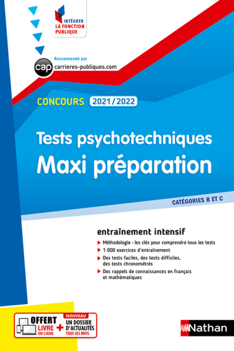 Tests psychotechniques - Maxi préparation - No55 (Intégrer la fonction publique) 2021 - Élisabeth Simonin - NATHAN