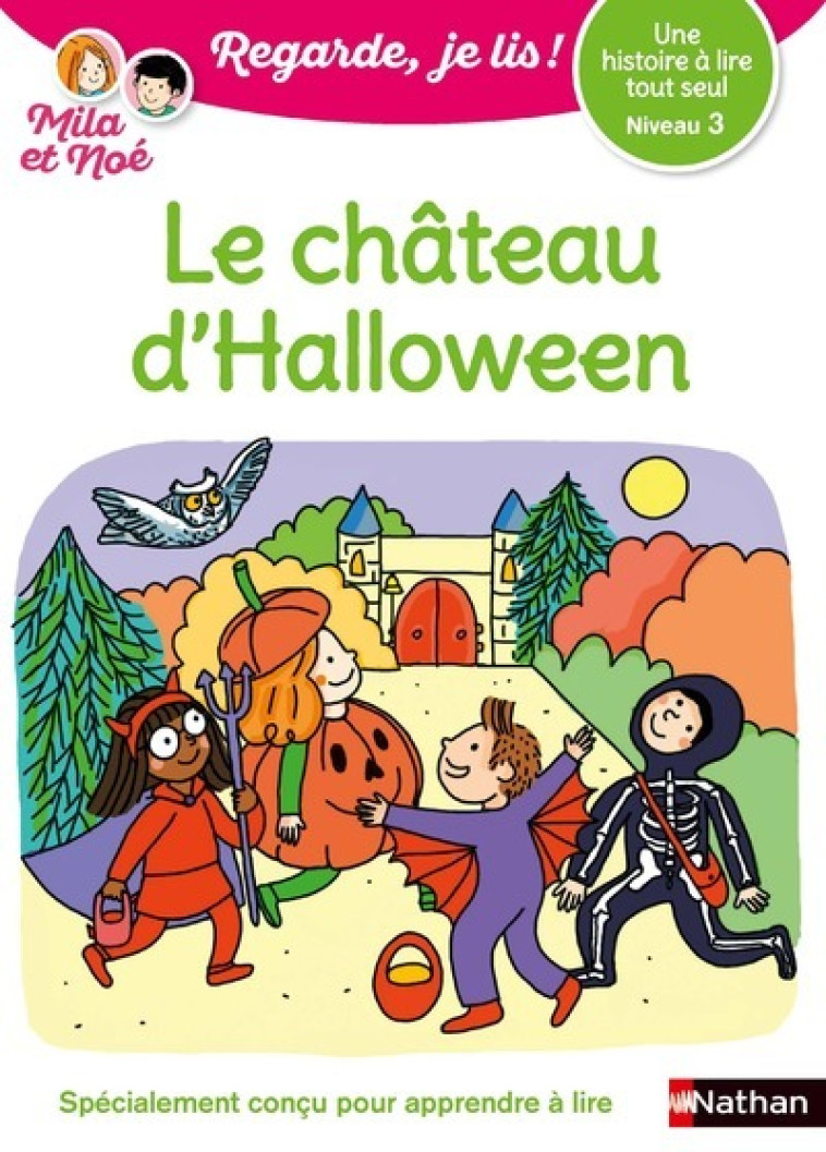 Regarde je lis! Une histoire à lire tout seul - Mila et Noé et le château d'Halloween - Niveau 3 - Éric Battut, Nathalie Desforges, Éric Battut, Nathalie Desforges - NATHAN