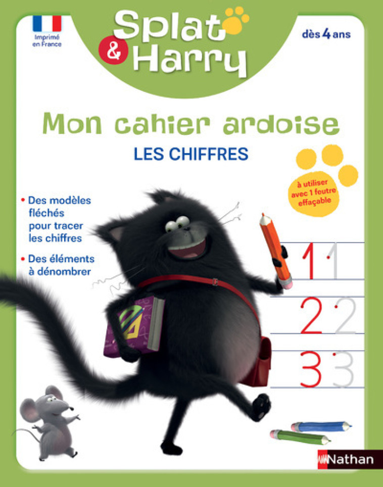 Splat & Harry - Mon cahier ardoise : Les chiffres (dès 4 ans) - Rob Scotton, Rob Scotton - NATHAN