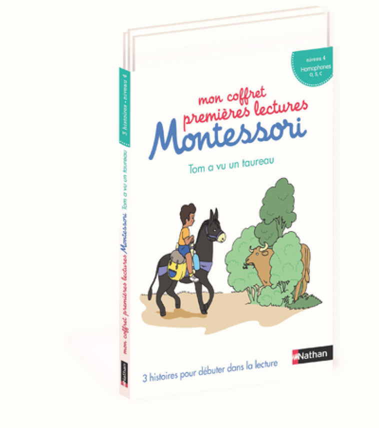 Mon coffret premières lectures Montessori : Tom a vu un taureau niveau 4 - Chantal Bouvÿ, Sabine Hofmann, Amandine Meyer - NATHAN