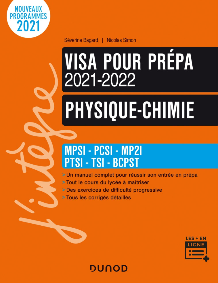 Physique-Chimie - Visa pour la prépa 2021-2022 - Séverine Bagard, Nicolas Simon - DUNOD