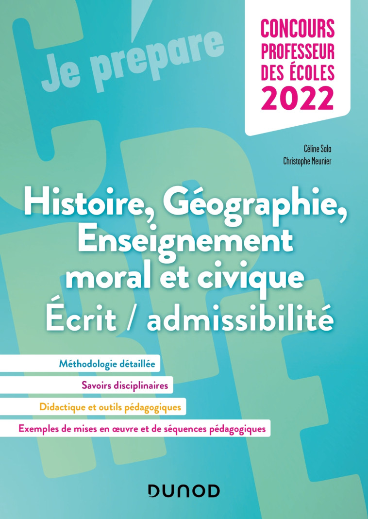 Concours Professeur des écoles 2022 - Histoire Géographie EMC - Christophe Meunier, Céline Sala - DUNOD