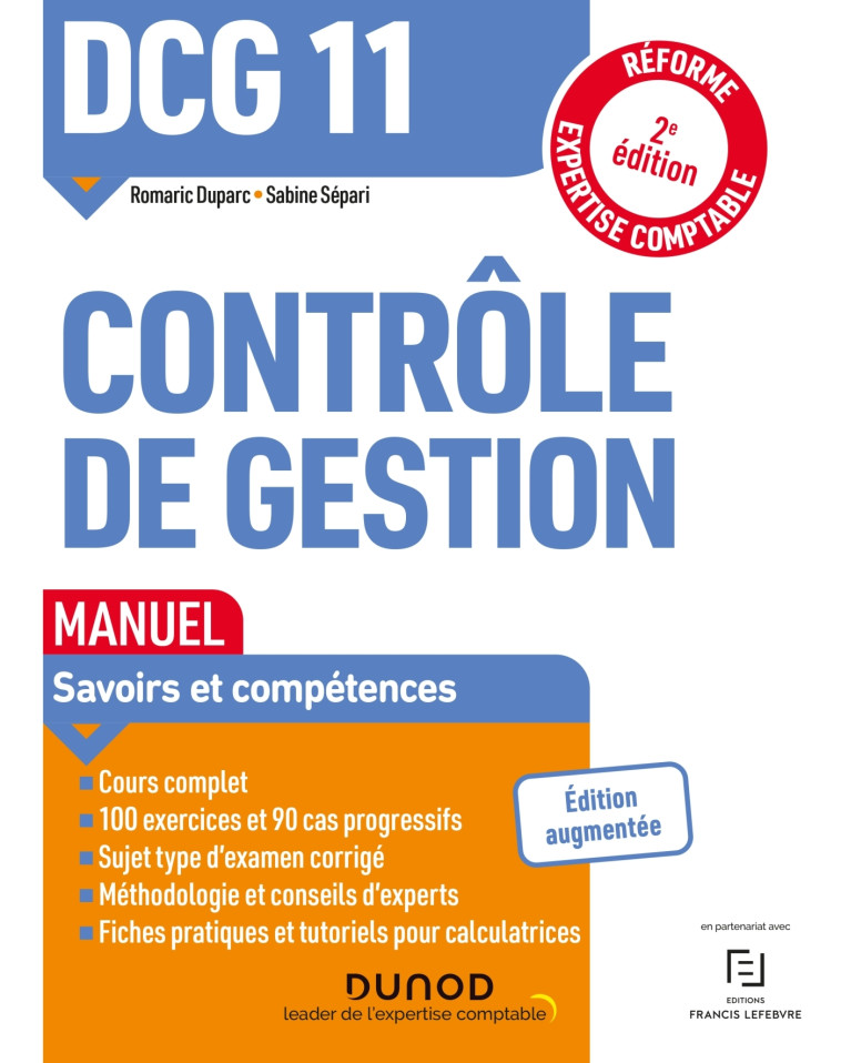 DCG 11 Contrôle de gestion - Manuel - 2e éd. - Romaric Duparc, Sabine Sépari - DUNOD