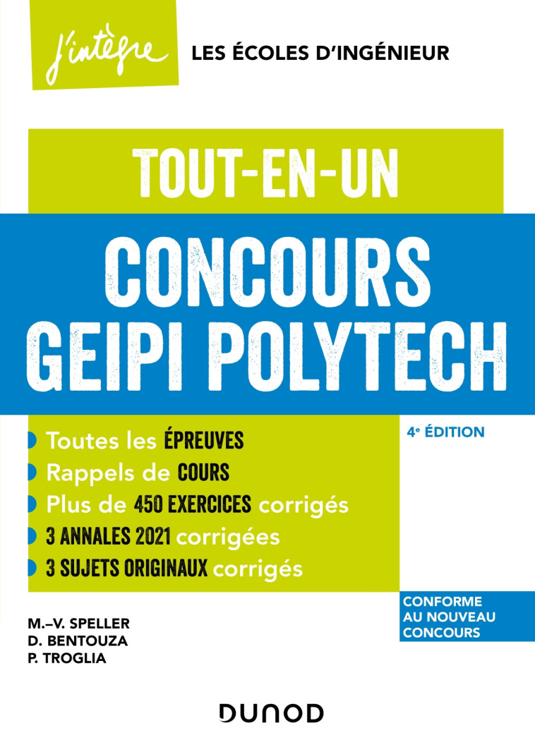 Concours Geipi Polytech - 4e éd. - Marie-Virginie Speller, David Bentouza, Patrick Troglia - DUNOD