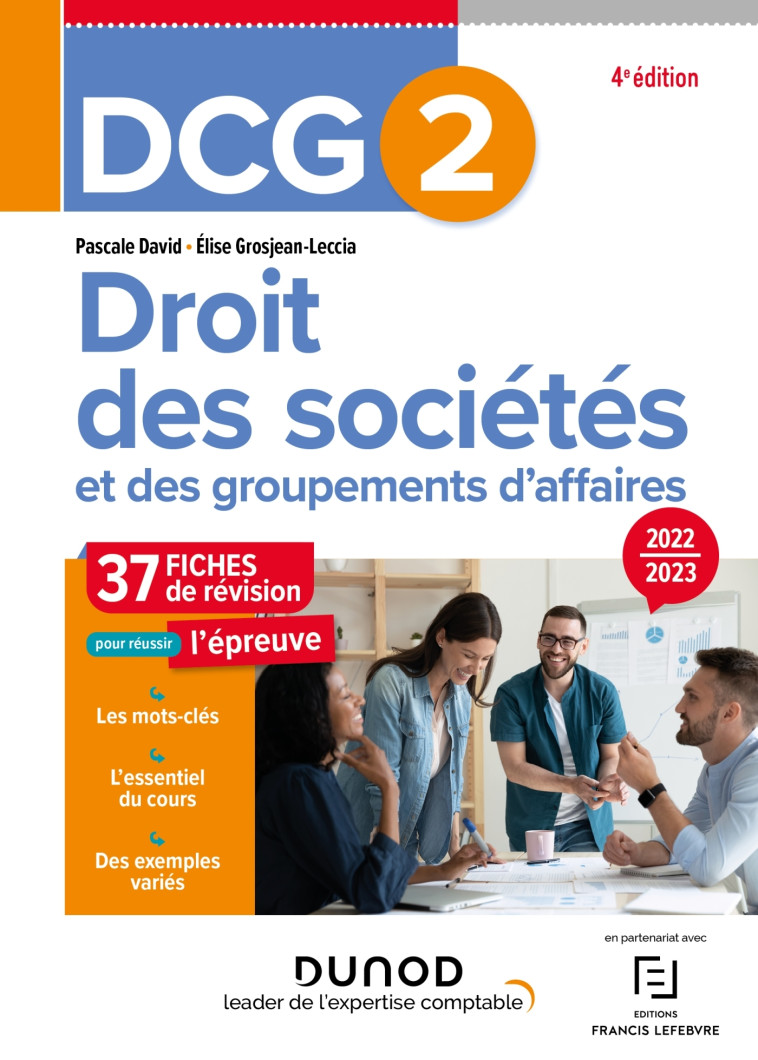 DCG 2 Droit des sociétés et des groupements d'affaires - Fiches de révision 2022/2023 - Pascale David, Elise Grosjean-Leccia - DUNOD